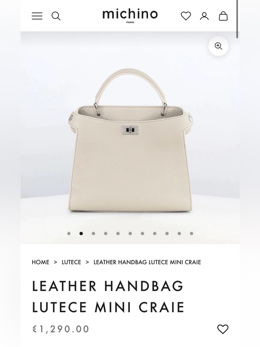 Michino Mini Craie Leather Satchel - Craie (Cream)